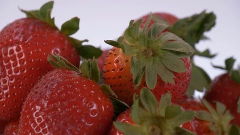 Strawberries Rotating over white Background. Strawberry, Fruit Stock Footage 127933414