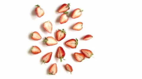 Strawberries Rotating on Table Stock Footage 318409990