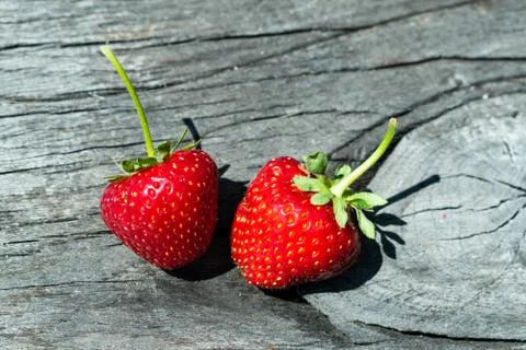 Strawberries  on a rustic background Stock Photos