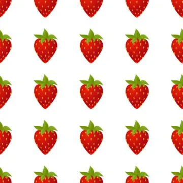 Strawberries seamless isolated Stock Illustration