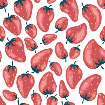 Strawberries seamless pattern background. Strawberry pattern. Vector background. Illustrazione stock