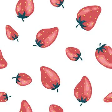 Strawberries seamless pattern background. Strawberry pattern. Vector background. 스톡 일러스트