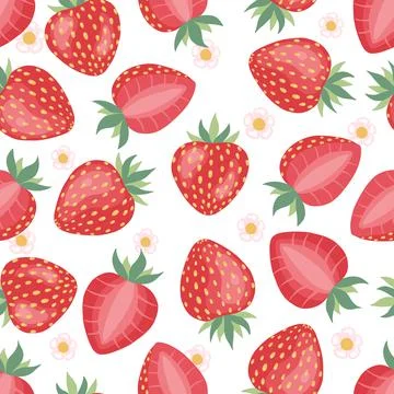 Strawberries seamless pattern background. Strawberry pattern. Vector background. 스톡 일러스트