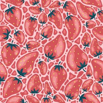 Strawberries seamless pattern background. Strawberry pattern. Vector background. Illustrazione stock
