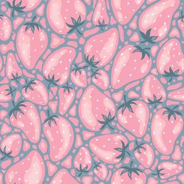 Strawberries seamless pattern background. Strawberry pattern. Vector background. Stock Illustration