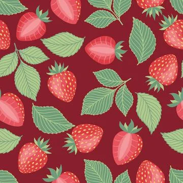 Strawberries seamless pattern background. Strawberry pattern. Vector background. 스톡 일러스트
