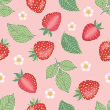 Strawberries seamless pattern background. Strawberry pattern. Vector background. 스톡 일러스트