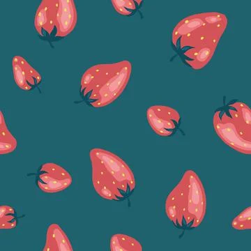 Strawberries seamless pattern background. Strawberry pattern. Vector background. 스톡 일러스트