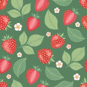 Strawberries seamless pattern background. Strawberry pattern. Vector background. 스톡 일러스트