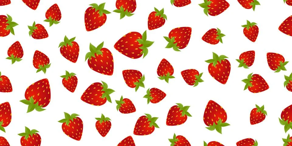 Strawberries seamless pattern Illustrazione stock