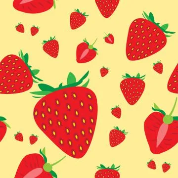 Strawberries seamless pattern Stock Illustration