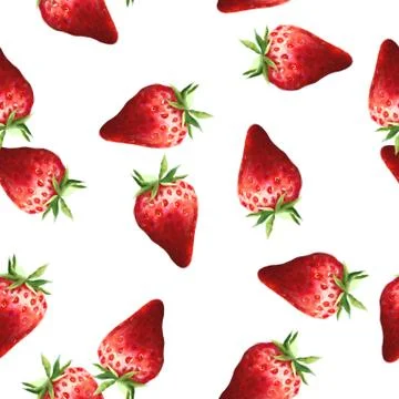Strawberries seamless pattern Stock Illustration