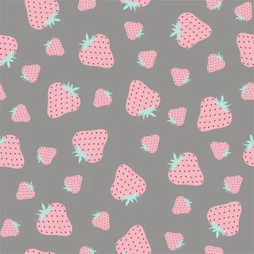 Strawberries seamless pattern.Vector illustration. Stock Illustration