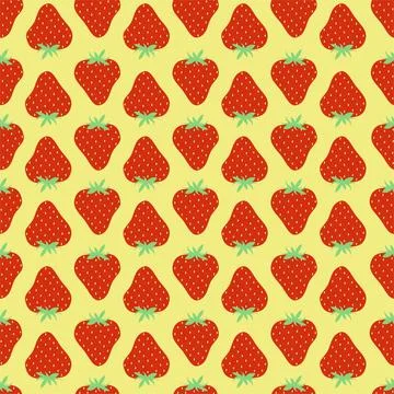 Strawberries seamless pattern.Vector illustration. Stock Illustration