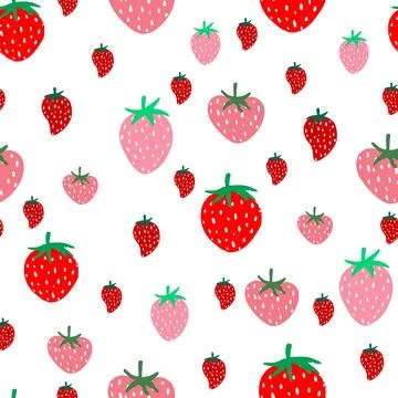 Strawberries seamless vector illustration background Stock Illustration