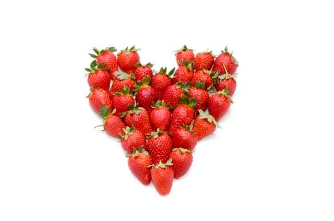 Strawberries in shape of heart Stock Photos