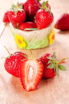 Strawberries slice Stock Photos