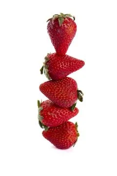 Strawberries on stick Stock Photos