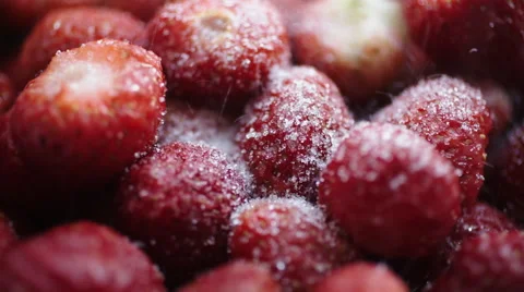 Strawberries with sugar Stock Footage 63756844