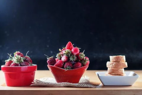 Strawberries on the table. Stock Photos