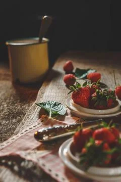 Strawberries on the table Stock Photos