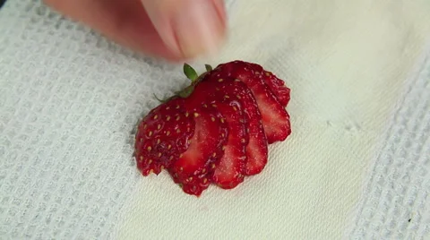 Strawberries On To Tart Stock Footage 3145912