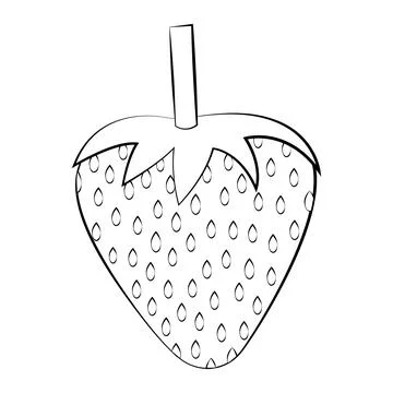 Strawberries in a thin line. Vector on a white background Stock Illustration