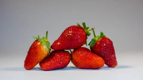 Strawberries on a white background 008 Stock Photos
