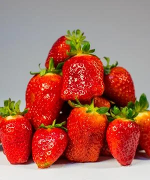 Strawberries on a white background 017 Stock Photos