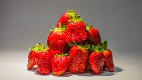 Strawberries on a white background 018 Stock Photos