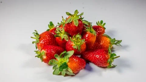 Strawberries on a white background 025 Stock Photos