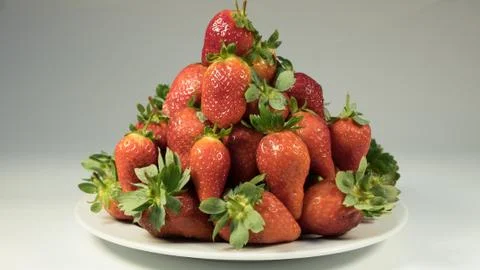 Strawberries on a white background 040 Stock Photos