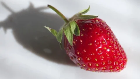 Strawberries on white background, close-up. Fresh strawberry close-up. Stock Footage 76745891