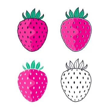 Strawberries on white background Stock Illustration