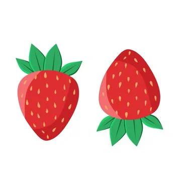 Strawberries. On a white background. Modern minimal style. Illustrazione stock