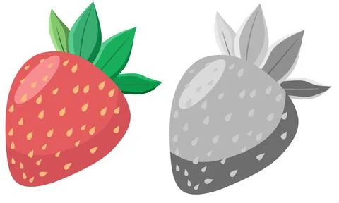 Strawberries. On a white background. Modern minimal style. Illustrazione stock