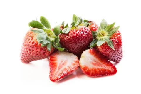Strawberries on white background Stock Photos