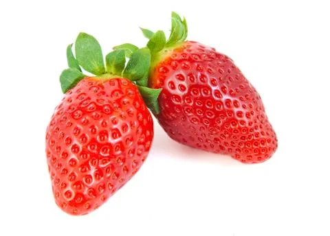 Strawberries on white background. Stock Photos