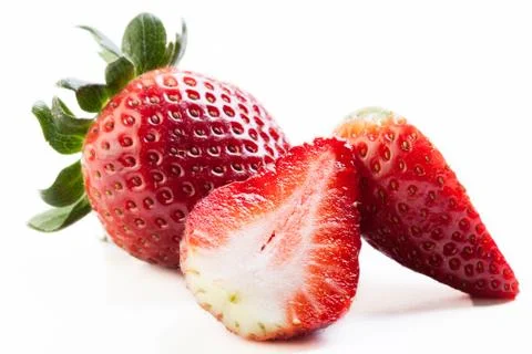 Strawberries on white background Stock Photos