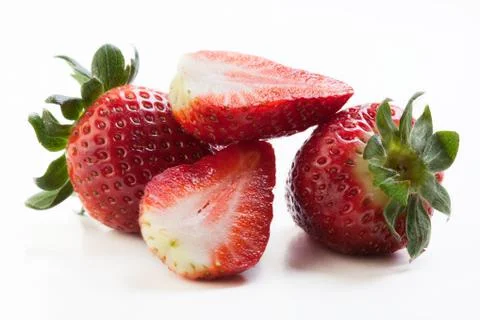 Strawberries on white background Stock Photos