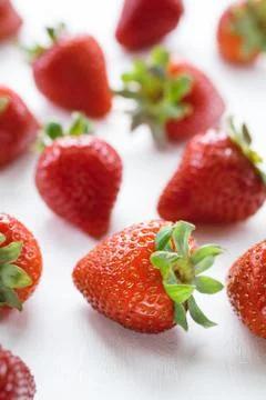 Strawberries on a White Background Stock Photos