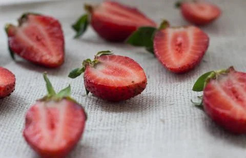 Strawberries on white background Stock Photos