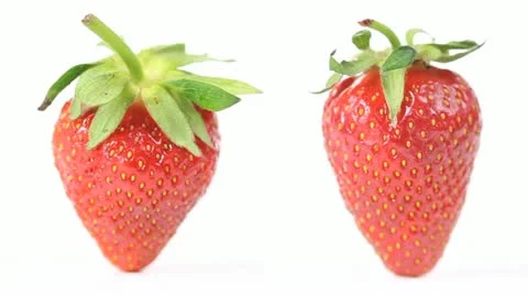 Strawberries on white Stock Footage 11014087