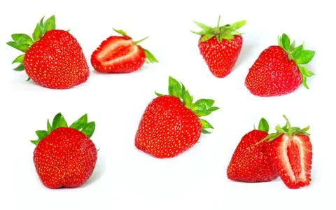 Strawberries on white Stock Photos
