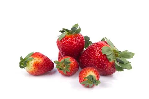 Strawberries on white Stock Photos