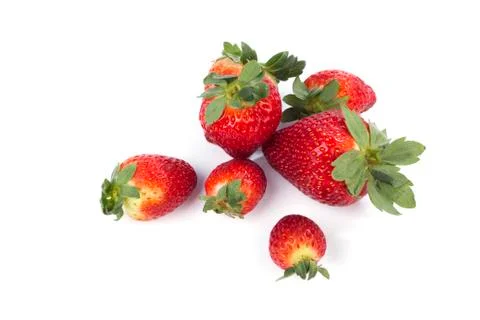 Strawberries on white Stock Photos