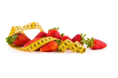 Strawberries on white Stock Photos