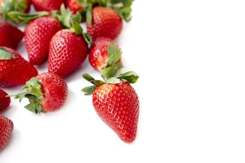 Strawberries on white Stock Photos
