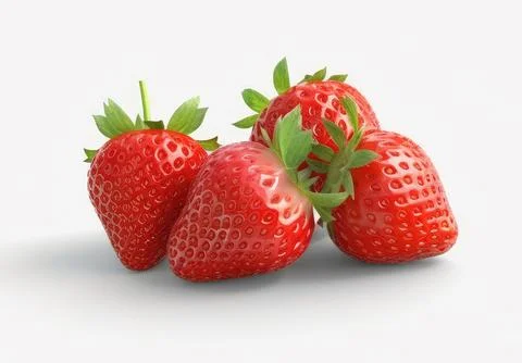 Strawberries on a white Stock Photos