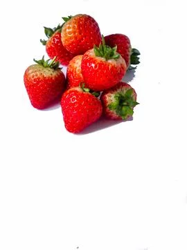 Strawberries on white Stock Photos